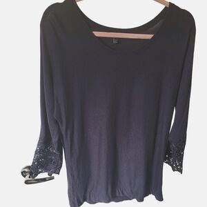 TALBOTS 3/4 Sleeve Black Sweater Size Medium